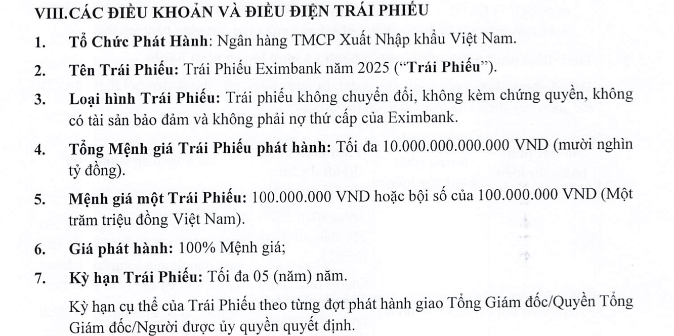 Eximbank sắp phát hành tối đa 10.000 tỷ đồng trái phiếu- Ảnh 1. Eximbank sắp phát hành tối đa 10.000 tỷ đồng trái phiếu- Ảnh 1.