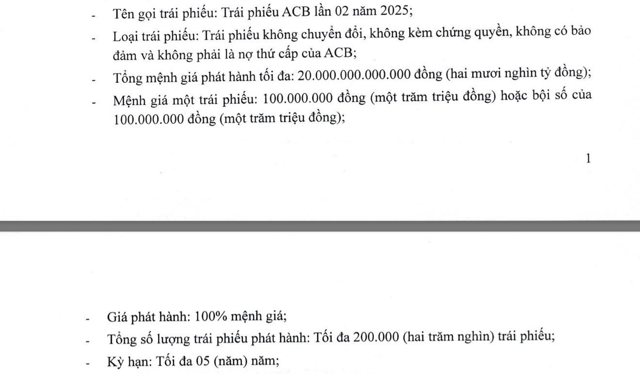 ACB muốn huy động 20.000 tỷ đồng qua kênh trái phiếu- Ảnh 1. ACB muốn huy động 20.000 tỷ đồng qua kênh trái phiếu- Ảnh 1.
