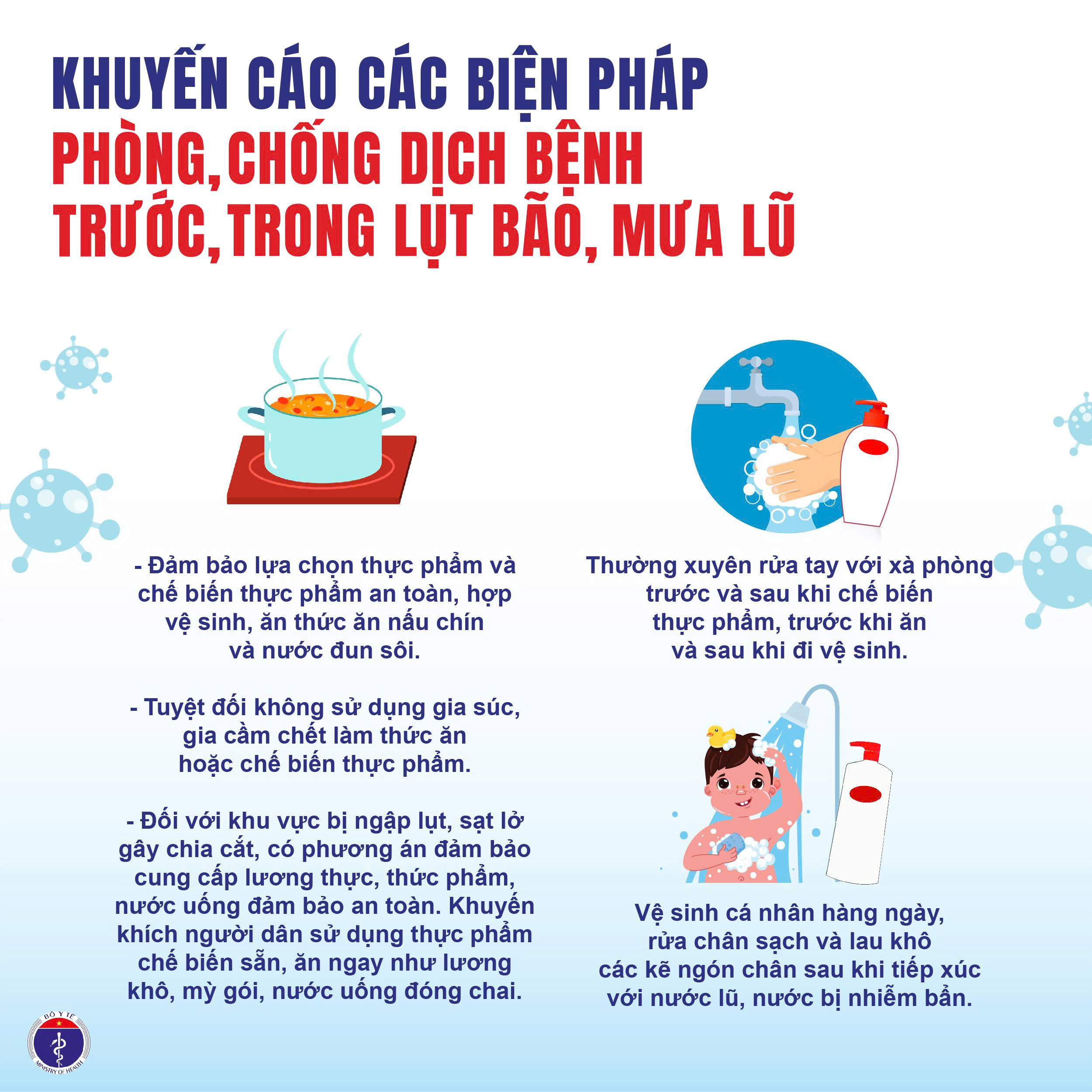 Bộ Y tế: Phòng, chống một số bệnh thường gặp trong lụt bão, mưa lũ- Ảnh 1. Bộ Y tế: Phòng, chống một số bệnh thường gặp trong lụt bão, mưa lũ- Ảnh 1.