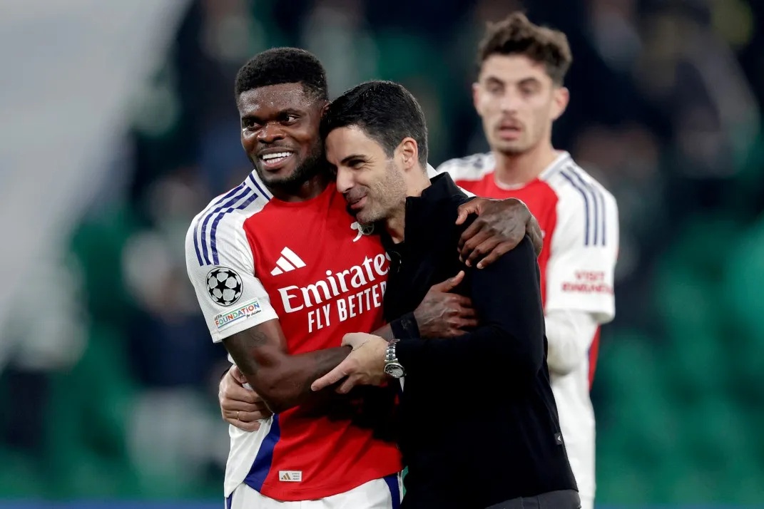 Thomas Partey sẽ chính thức rời Arsenal theo dạng tự do sau khi không đạt được thỏa thuận gia hạn. Thomas Partey sẽ chính thức rời Arsenal theo dạng tự do sau khi không đạt được thỏa thuận gia hạn.
