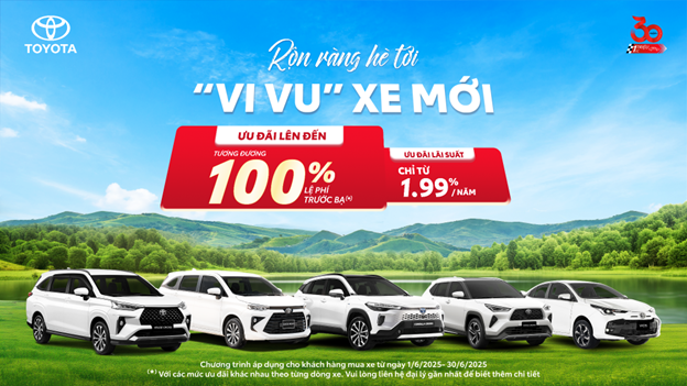 Toyota ưu đãi đến 100% lệ phí trước bạ cho khách hàng mua xe trong tháng 6- Ảnh 1. Toyota ưu đãi đến 100% lệ phí trước bạ cho khách hàng mua xe trong tháng 6- Ảnh 1.