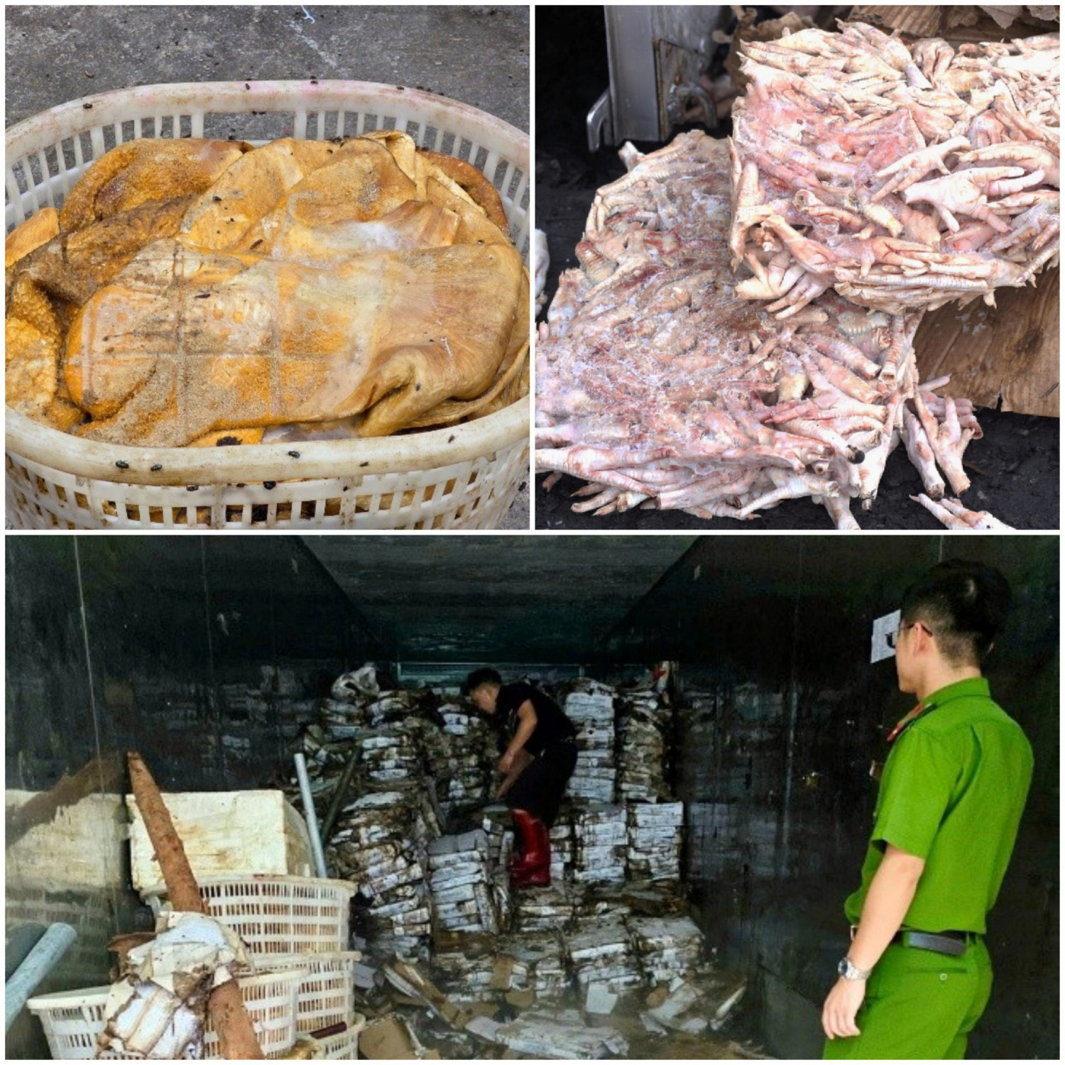 Tiêu hủy hơn 25 tấn thực phẩm đông lạnh bốc mùi hôi thối, đang bị phân huỷ- Ảnh 1. Tiêu hủy hơn 25 tấn thực phẩm đông lạnh bốc mùi hôi thối, đang bị phân huỷ- Ảnh 1.