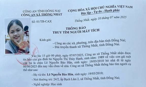 Công an truy tìm 2 cô gái trẻ mất tích ở Đồng Nai- Ảnh 2. Công an truy tìm 2 cô gái trẻ mất tích ở Đồng Nai- Ảnh 2.