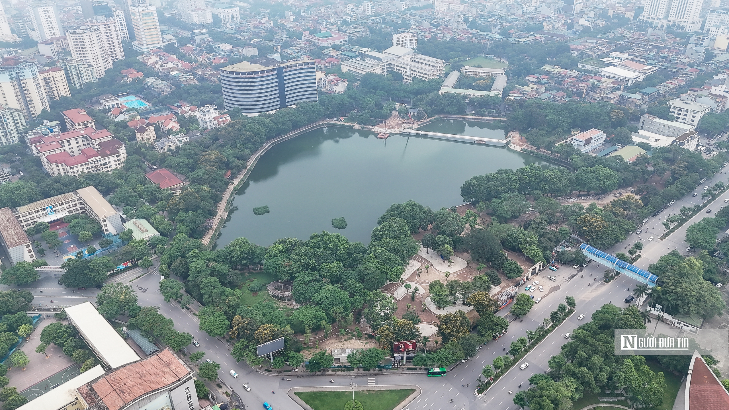 Hà Nội: Toàn cảnh công viên Nghĩa Đô đang được cải tạo - Ảnh 1.