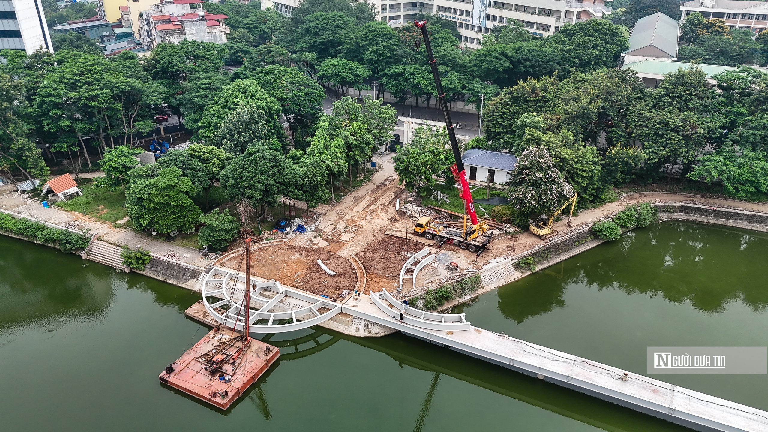 Hà Nội: Toàn cảnh công viên Nghĩa Đô đang được cải tạo - Ảnh 14.
