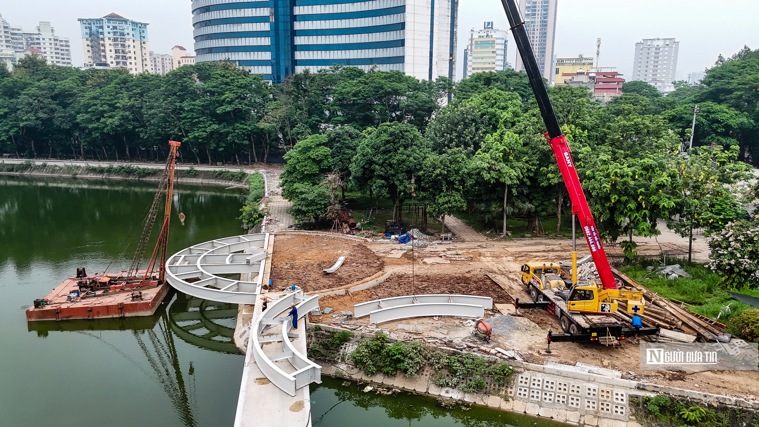 Hà Nội: Toàn cảnh công viên Nghĩa Đô đang được cải tạo - Ảnh 17.