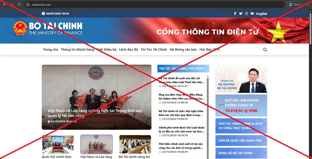 Cảnh báo sử dụng danh nghĩa Bộ Tài chính để lừa đảo- Ảnh 1. Cảnh báo sử dụng danh nghĩa Bộ Tài chính để lừa đảo- Ảnh 1.