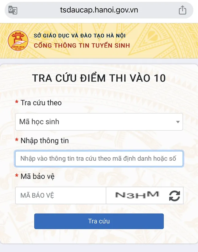 Hướng dẫn tra cứu điểm thi lớp 10 tại Hà Nội nhanh nhất- Ảnh 1. Hướng dẫn tra cứu điểm thi lớp 10 tại Hà Nội nhanh nhất- Ảnh 1.
