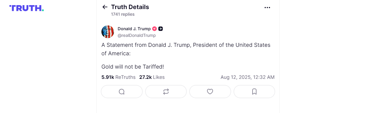 Ông Trump “chốt” thuế quan đối với vàng- Ảnh 1. Ông Trump “chốt” thuế quan đối với vàng- Ảnh 1.