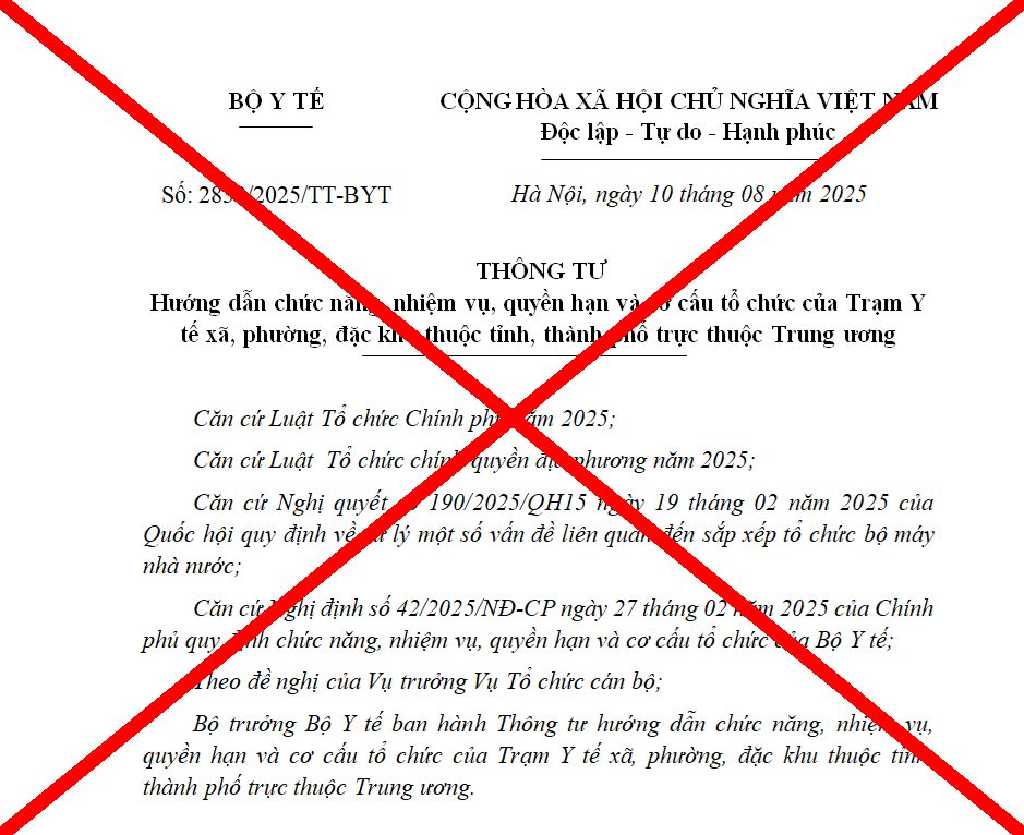 Bộ Y tế lên tiếng về văn bản giả mạo liên quan chức năng, nhiệm vụ của Trạm Y tế xã, phường- Ảnh 1.
