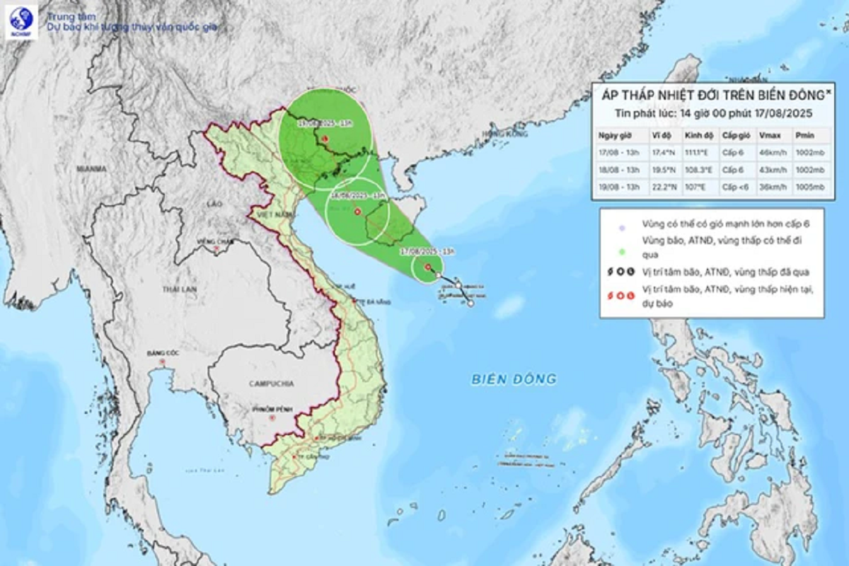 Áp thấp nhiệt đới gây mưa to, hướng đổ bộ vào đâu ở miền Bắc?- Ảnh 1. Áp thấp nhiệt đới gây mưa to, hướng đổ bộ vào đâu ở miền Bắc?- Ảnh 1.