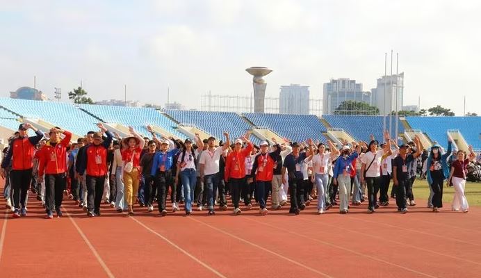 13 khối nghệ thuật, quần chúng lần đầu hợp luyện trên sân Mỹ Đình - Ảnh 8.