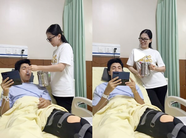 Á hậu Phương Nga lộ vòng hai lùm lùm khi chăm chồng nằm viện, nghi vấn có "tin vui"- Ảnh 3.