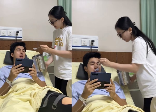 Á hậu Phương Nga lộ vòng hai lùm lùm khi chăm chồng nằm viện, nghi vấn có "tin vui"- Ảnh 4.