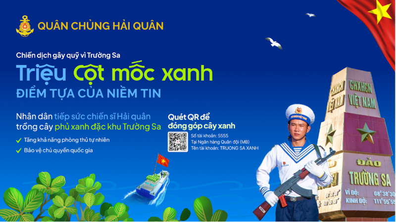 Phát động chiến dịch “Triệu cột mốc xanh” gây quỹ trồng cây phủ xanh đặc khu Trường Sa - Ảnh 3.