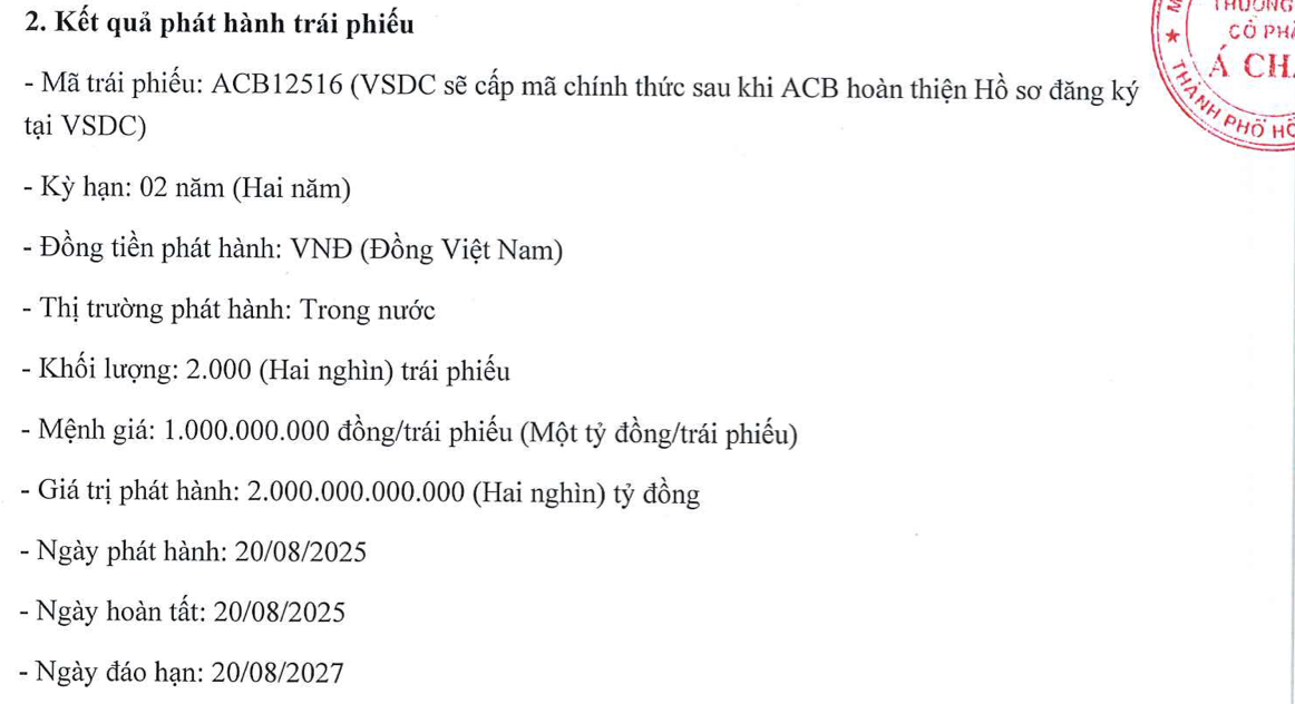 ACB hút thêm 2.000 tỷ đồng từ kênh trái phiếu - Ảnh 1.