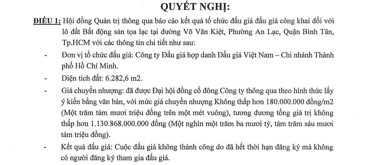 Lô đất hơn 6.200m2 tại Tp.HCM của Haxaco "ế khách" đấu giá- Ảnh 1. Lô đất hơn 6.200m2 tại Tp.HCM của Haxaco "ế khách" đấu giá- Ảnh 1.