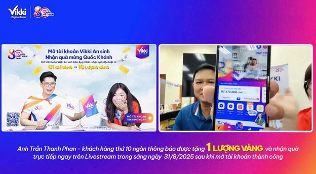 Vikki đã trao 1 lượng vàng SJC và nhiều chỉ vàng cho khách hàng “Mở tài khoản Vikki An sinh – Nhận quà mừng Quốc khánh”- Ảnh 2.