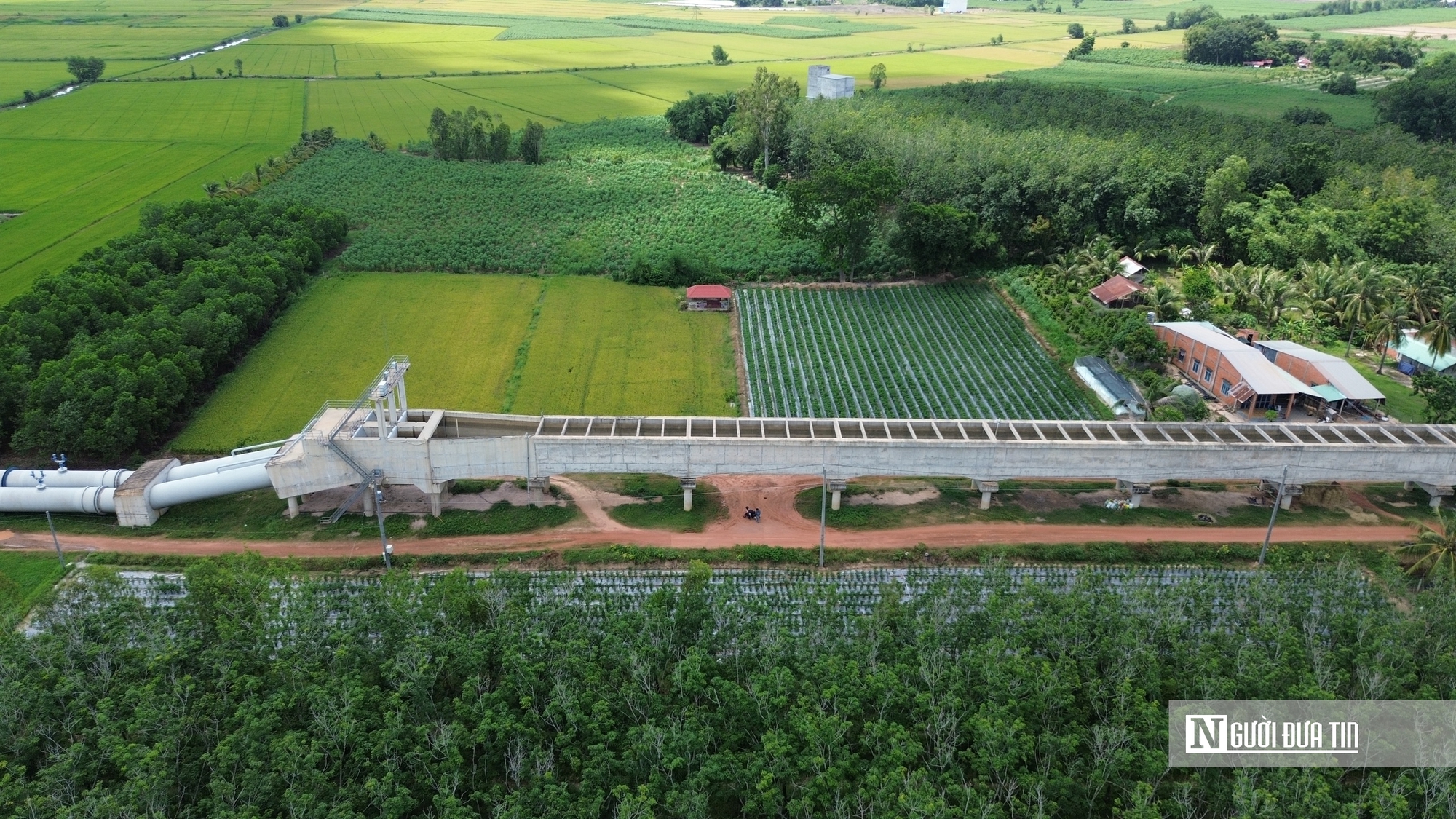 Cận cảnh hệ thống dẫn nước “khủng” đưa nước vượt sông Vàm Cỏ Đông về vùng biên Tây Ninh - Ảnh 4.