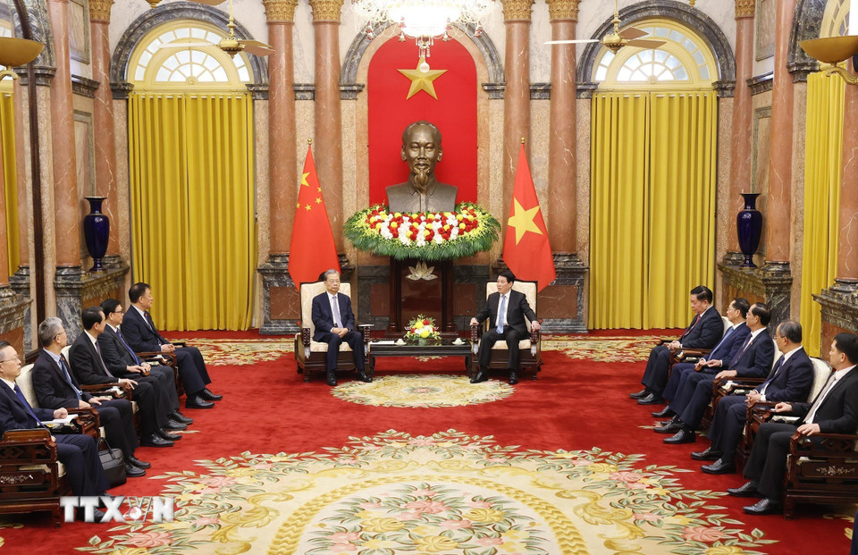 Chủ tịch nước Lương Cường tiếp ông Triệu Lạc Tế- Ảnh 2. Chủ tịch nước Lương Cường tiếp ông Triệu Lạc Tế- Ảnh 2.