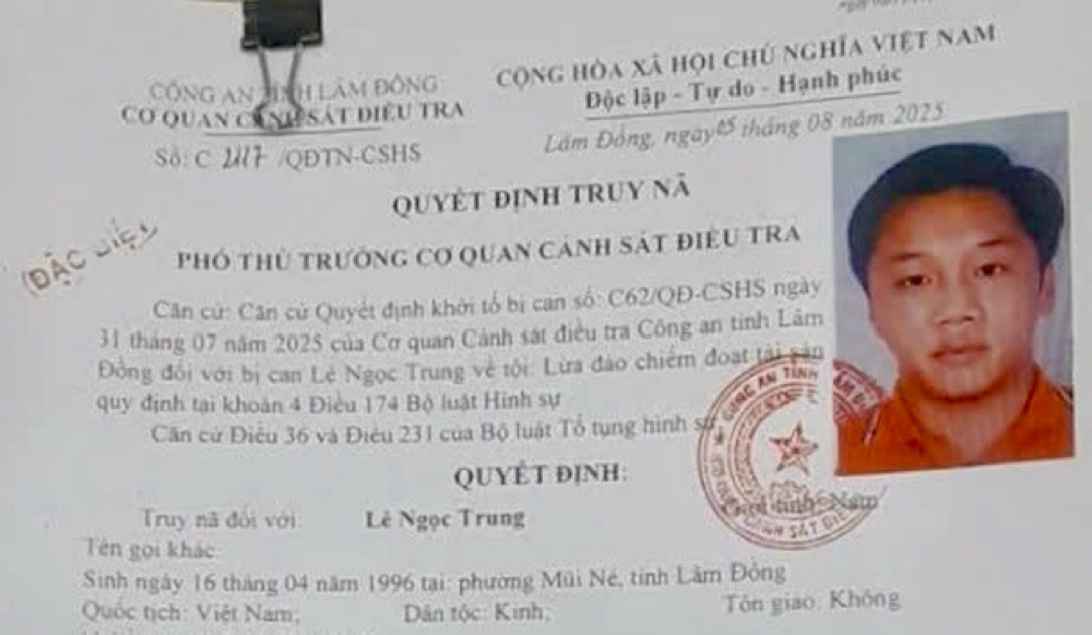 Truy nã đặc biệt đối tượng lừa đảo chiếm đoạt hơn 22 tỷ đồng- Ảnh 1.