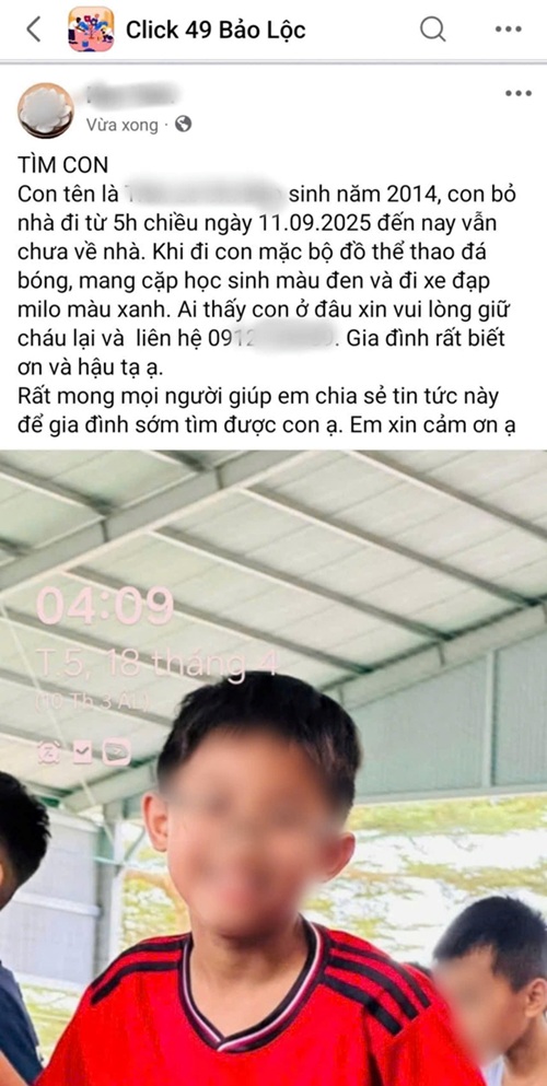 Bất ngờ về địa điểm tìm thấy bé trai 11 tuổi được trình báo "mất tích", công an đưa ra khuyến cáo - Ảnh 1.
