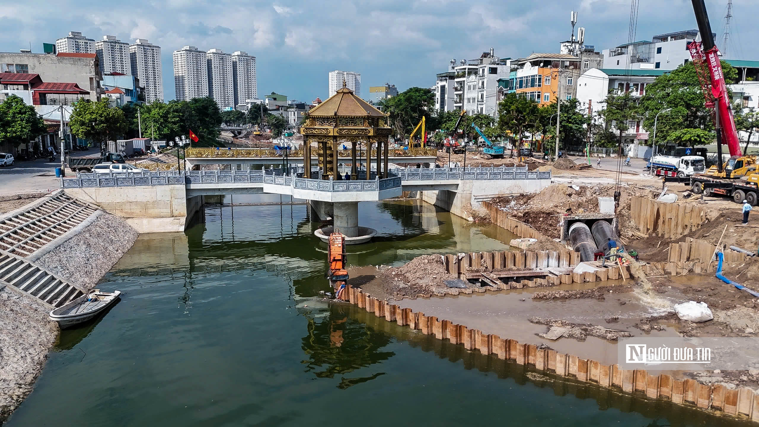 Hà Nội: Hình ảnh mới nhất của đập dâng trên sông Tô Lịch- Ảnh 3.
