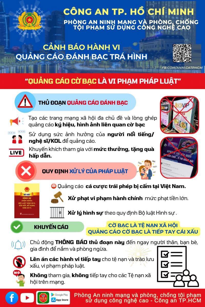 Công an cảnh báo thủ đoạn dùng nghệ sĩ quảng cáo cờ bạc - Ảnh 1.