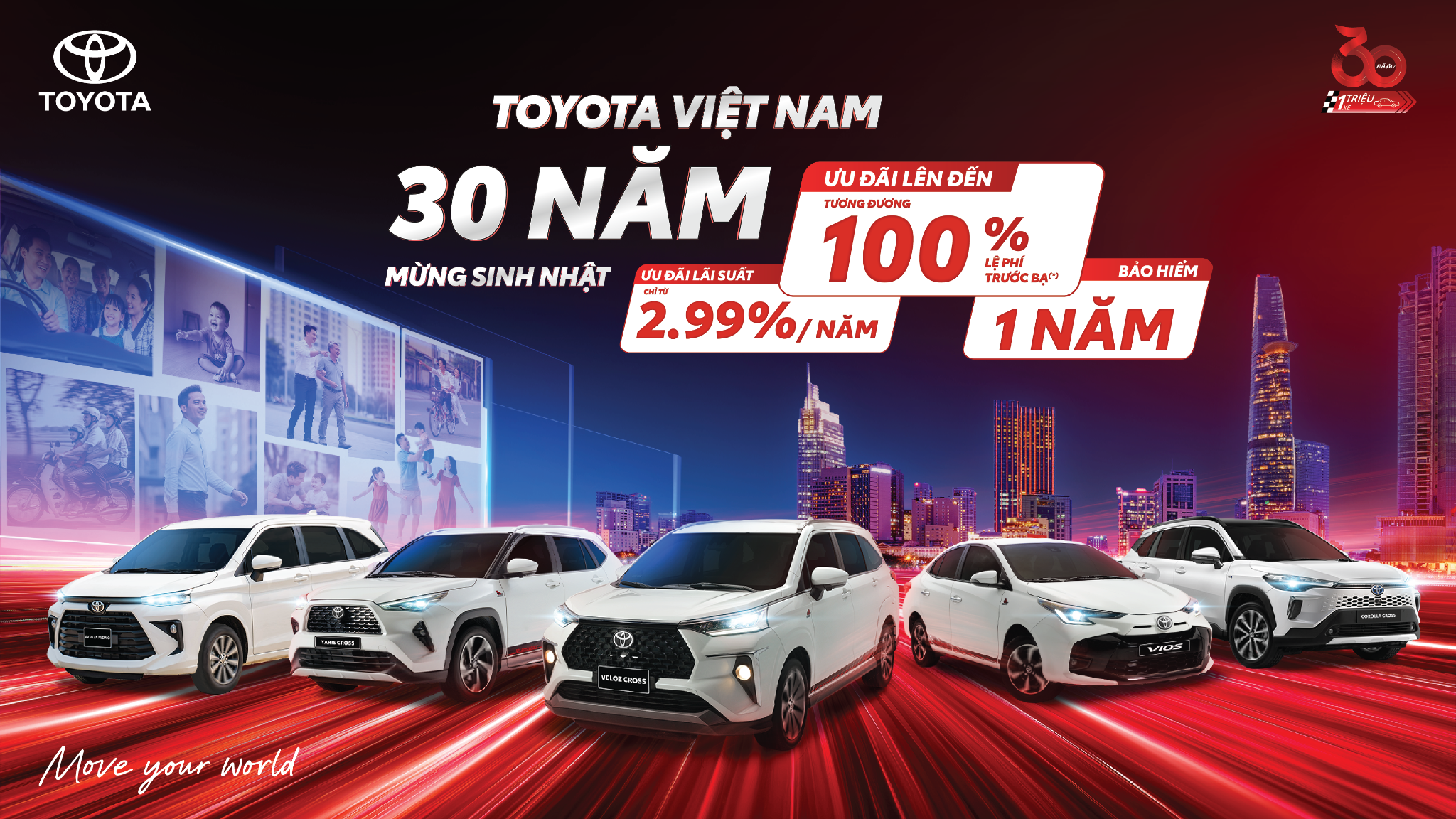 Bùng nổ ưu đãi chúc mừng sinh nhật 30 năm của Toyota Việt Nam - Ảnh 1.