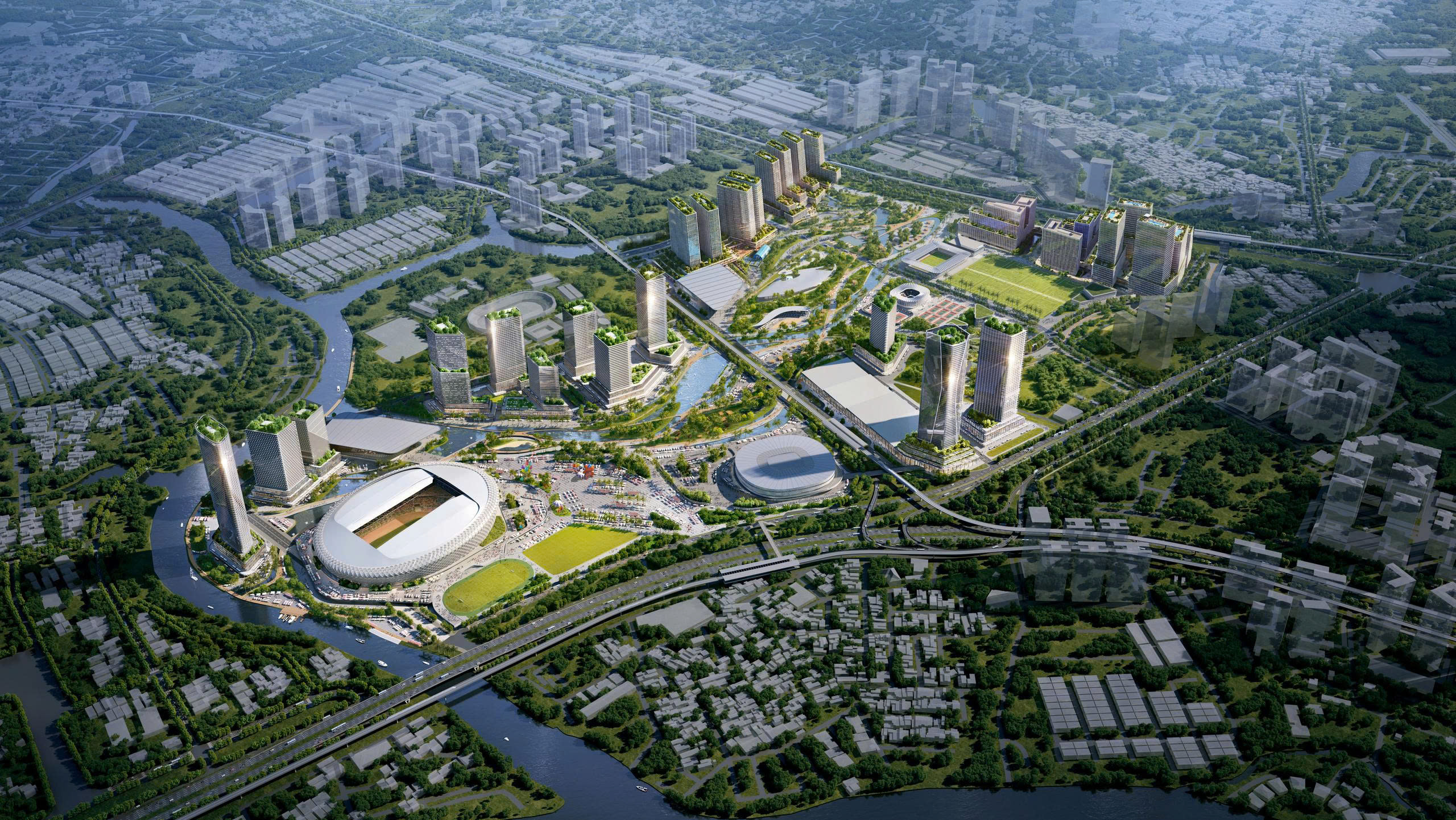 Toàn cảnh Khu liên hợp thể dục thể thao Rạch Chiếc hơn 186ha tại Tp.HCM- Ảnh 1.