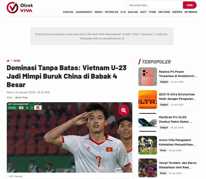 Trước thềm bán kết VCK U23 châu Á 2026: Truyền thông Đông Nam Á đặt niềm tin U23 Việt Nam - Ảnh 1.