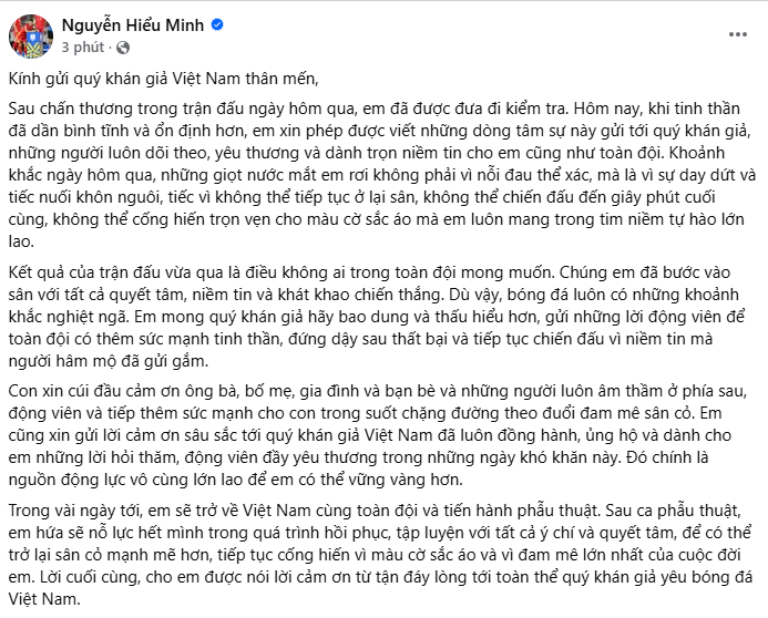 Hiểu Minh viết tâm thư gửi khán giả Việt Nam- Ảnh 2.