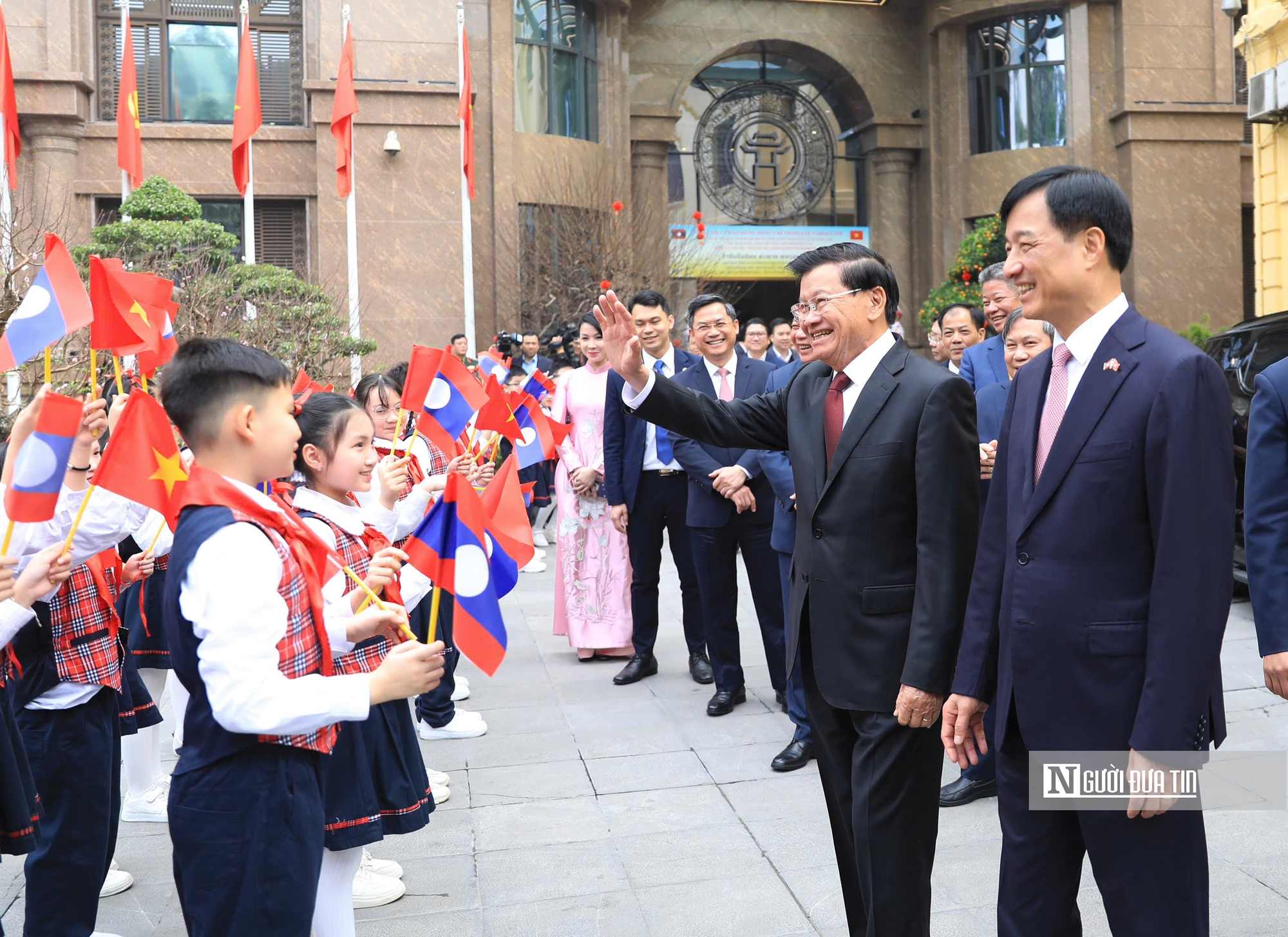 Tổng Bí thư, Chủ tịch nước Lào thăm, làm việc với Đảng bộ, chính quyền Hà Nội- Ảnh 1.