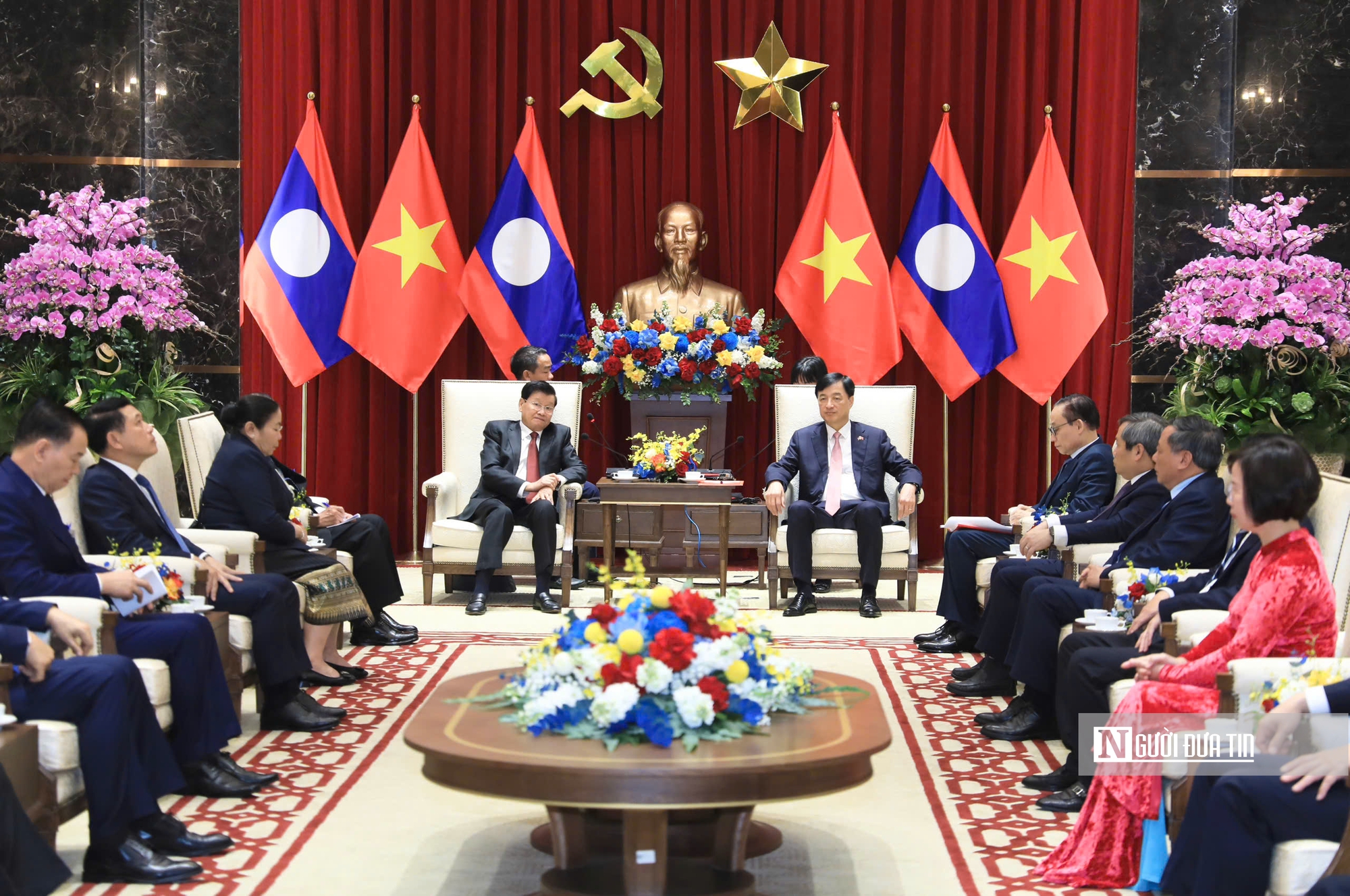 Tổng Bí thư, Chủ tịch nước Lào thăm, làm việc với Đảng bộ, chính quyền Hà Nội- Ảnh 3.