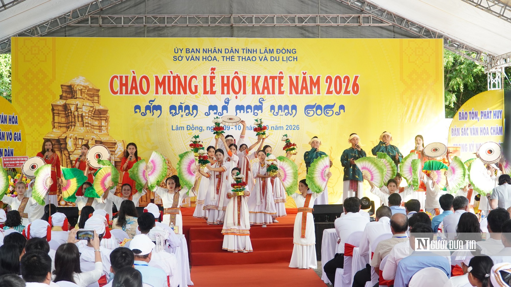 Ngắm sắc màu văn hóa Chăm rực rỡ tại tháp Pô Sah Inư ở Lâm Đồng- Ảnh 1.