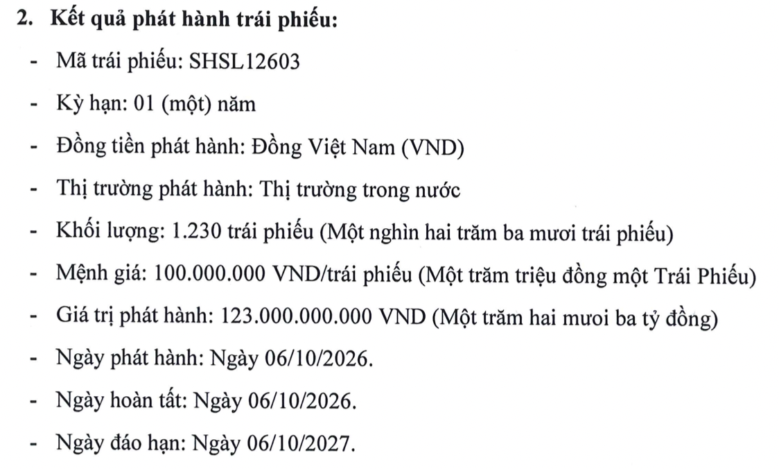SHS huy động thành công 123 tỷ đồng trái phiếu kỳ hạn một năm- Ảnh 1.