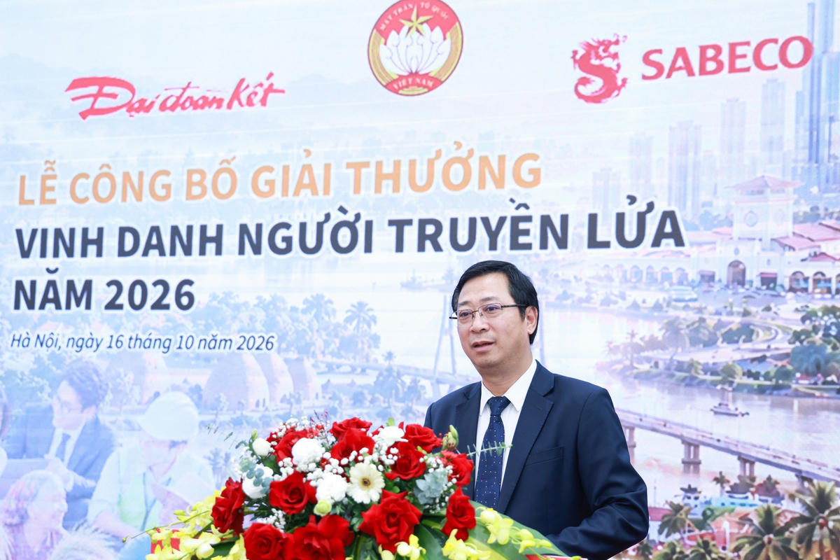 B&aacute;o Đại đo&agrave;n kết phối hợp với SABECO c&ocirc;ng bố Chương tr&igrave;nh &ldquo;Vinh danh Người truyền lửa&rdquo; năm 2026- Ảnh 2.