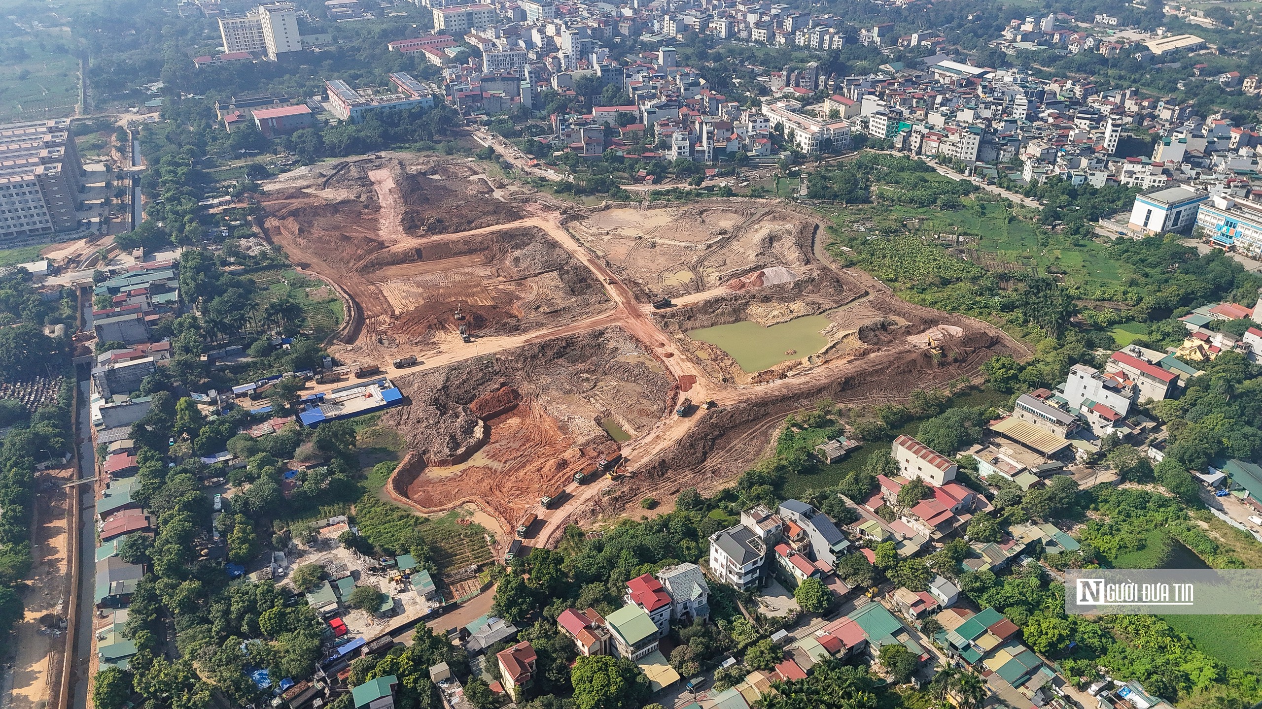 Hà Nội tăng cường giám sát, xử lý hoạt động vận chuyển đất thi công hồ điều hòa- Ảnh 1.