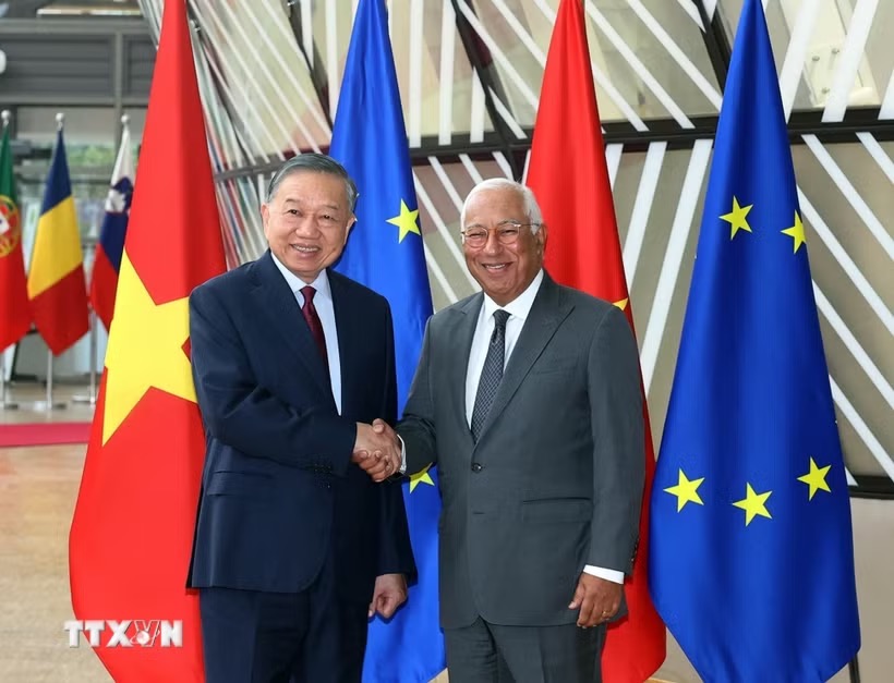Thông cáo báo chí chung về chuyến thăm chính thức EU của Tổng Bí thư, Chủ tịch nước Tô Lâm - Ảnh 1.