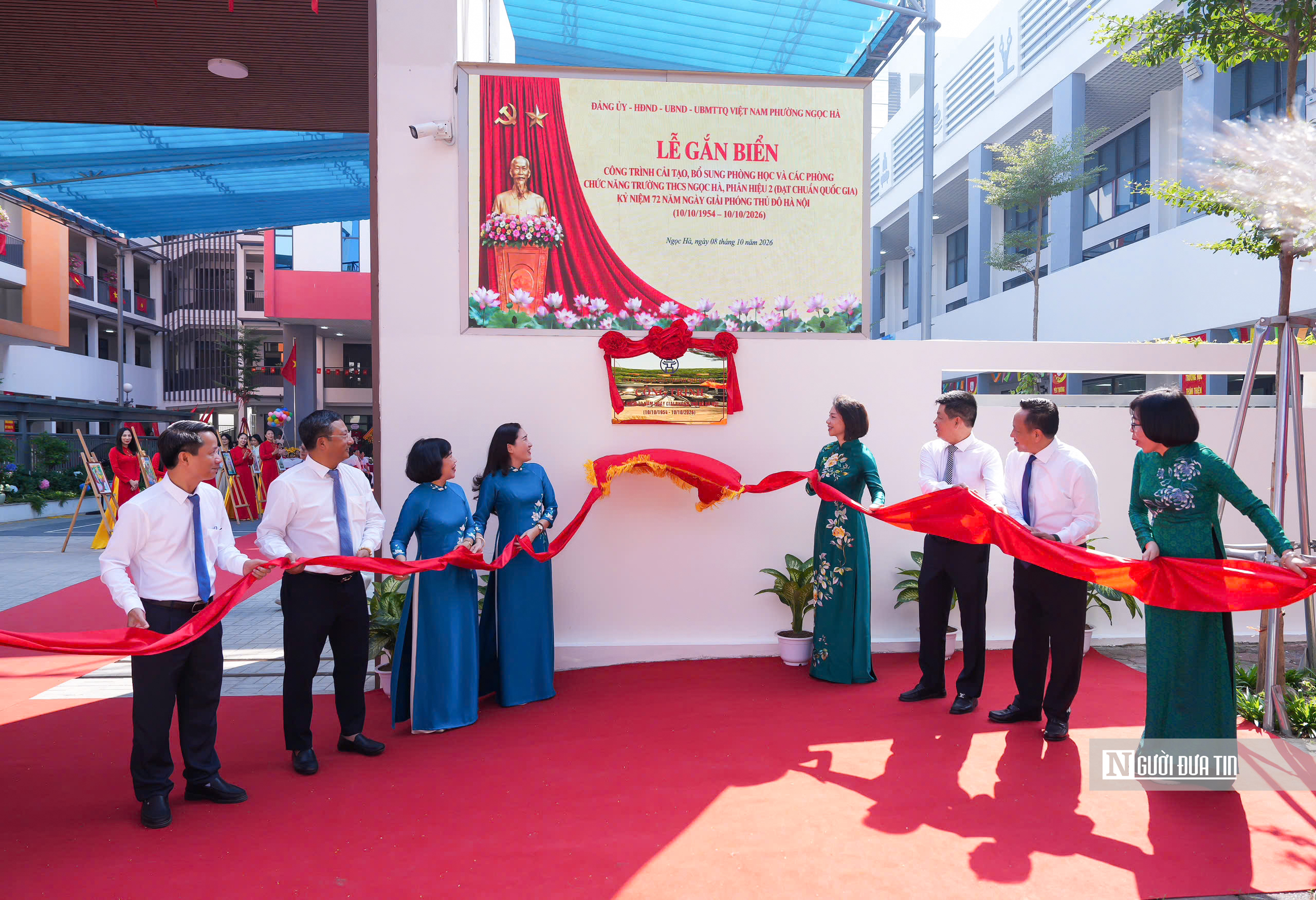 Hà Nội: Gắn biển công trình trường học chào mừng Ngày Giải phóng Thủ đô- Ảnh 4.