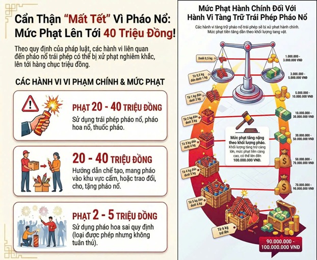 Đốt pháo trái phép trong dịp Tết bị phạt bao nhiêu tiền?- Ảnh 1. Đốt pháo trái phép trong dịp Tết bị phạt bao nhiêu tiền?- Ảnh 1.
