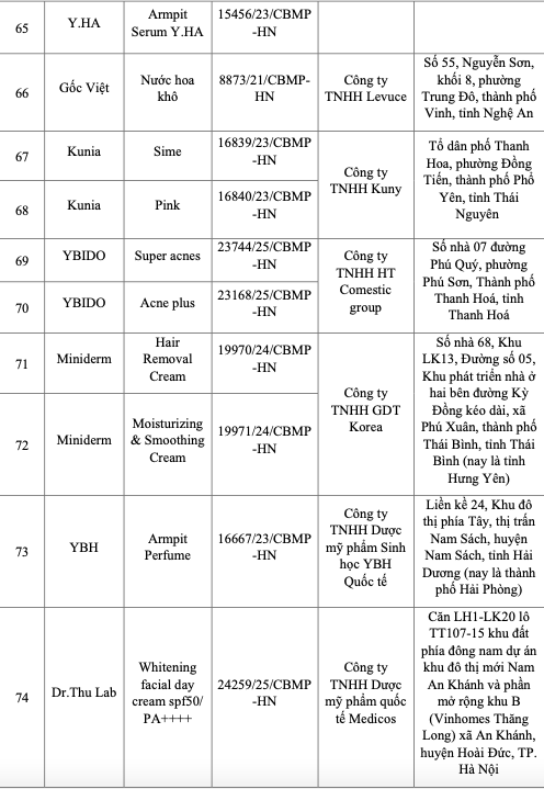 Bộ Y tế công bố 131 loại mỹ phẩm bị thu hồi trên toàn quốc - Ảnh 7.