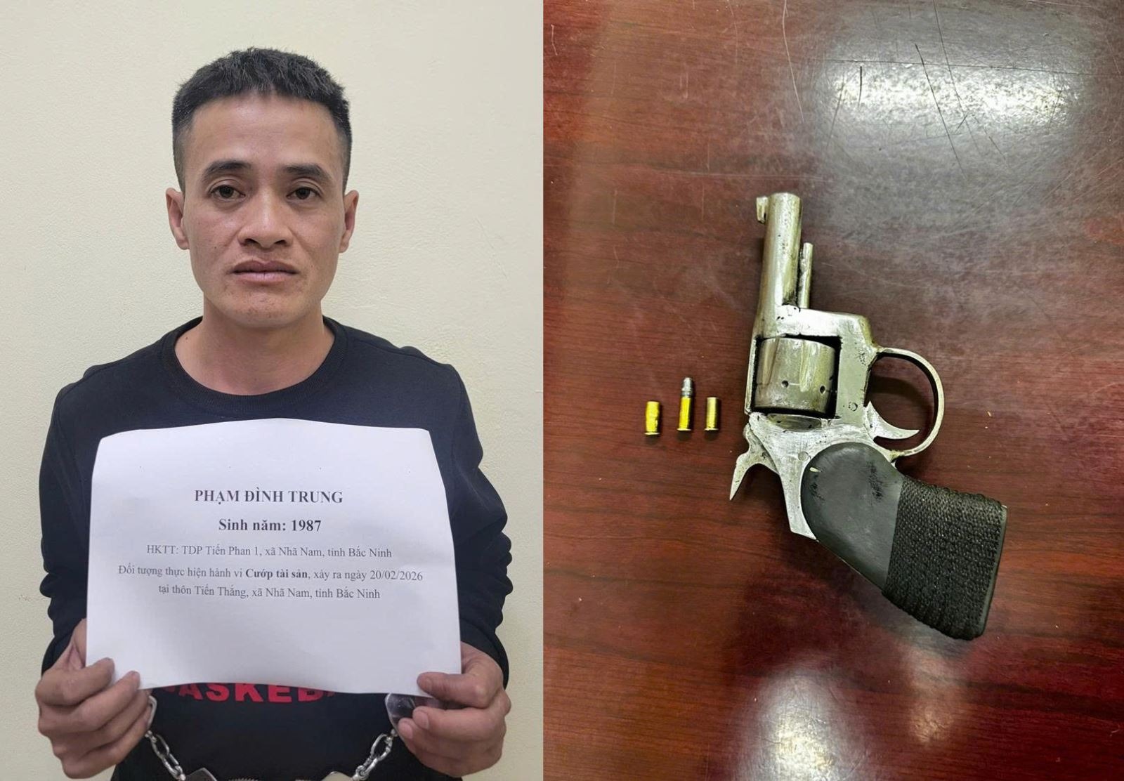 Bắt đối tượng dùng súng cướp ô tô ở Bắc Ninh - Ảnh 1.