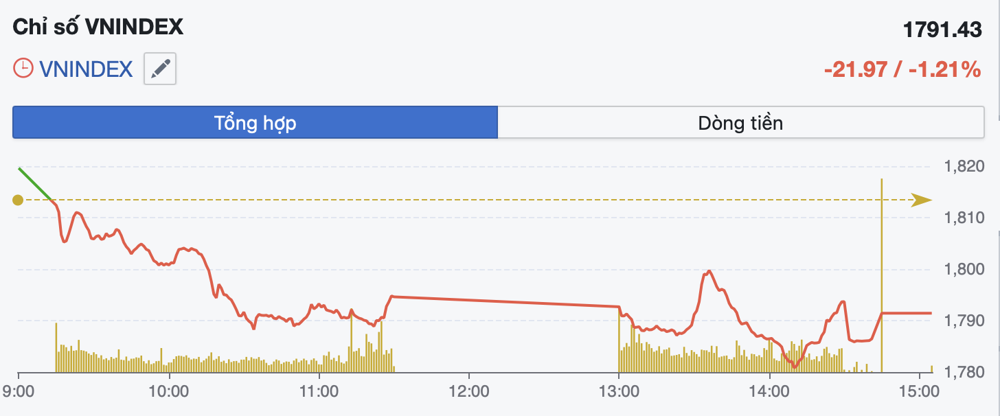 VN-Index giảm gần 22 điểm, cổ phiếu họ Vingroup gây sức ép lớn lên thị trường - Ảnh 1.