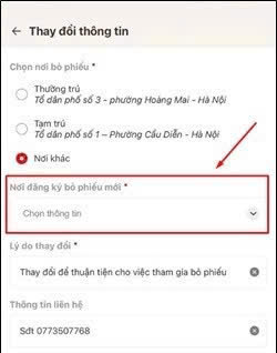 Hướng dẫn tra cứu địa điểm bỏ phiếu, cách đổi nơi bỏ phiếu bầu cử trên VNeID- Ảnh 3.