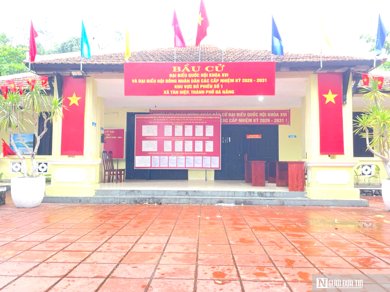 Rực sắc cờ đỏ, sẵn sàng ngày bầu cử tại xã đảo ở Đà Nẵng- Ảnh 5.