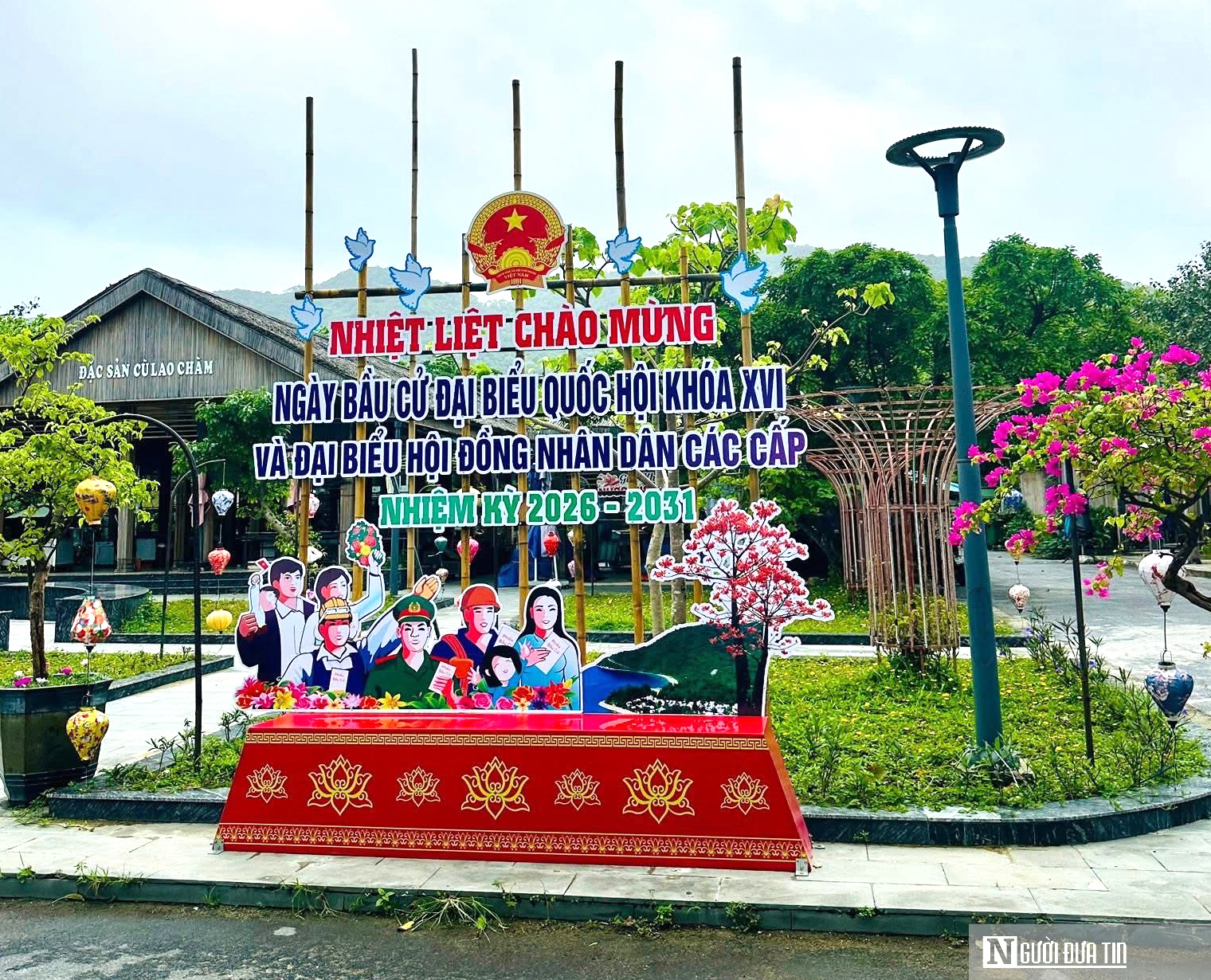 Rực sắc cờ đỏ, sẵn sàng ngày bầu cử tại xã đảo ở Đà Nẵng- Ảnh 6.