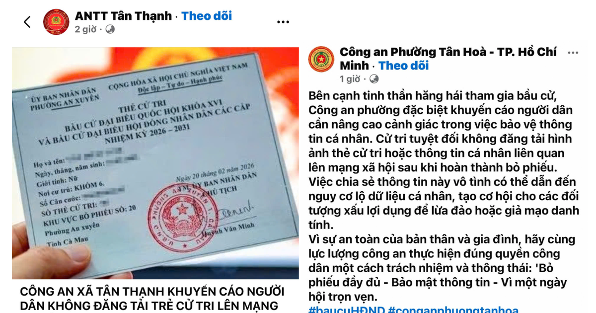Bộ Công an cảnh báo khi đăng ảnh thẻ cử tri lên mạng xã hội- Ảnh 1.