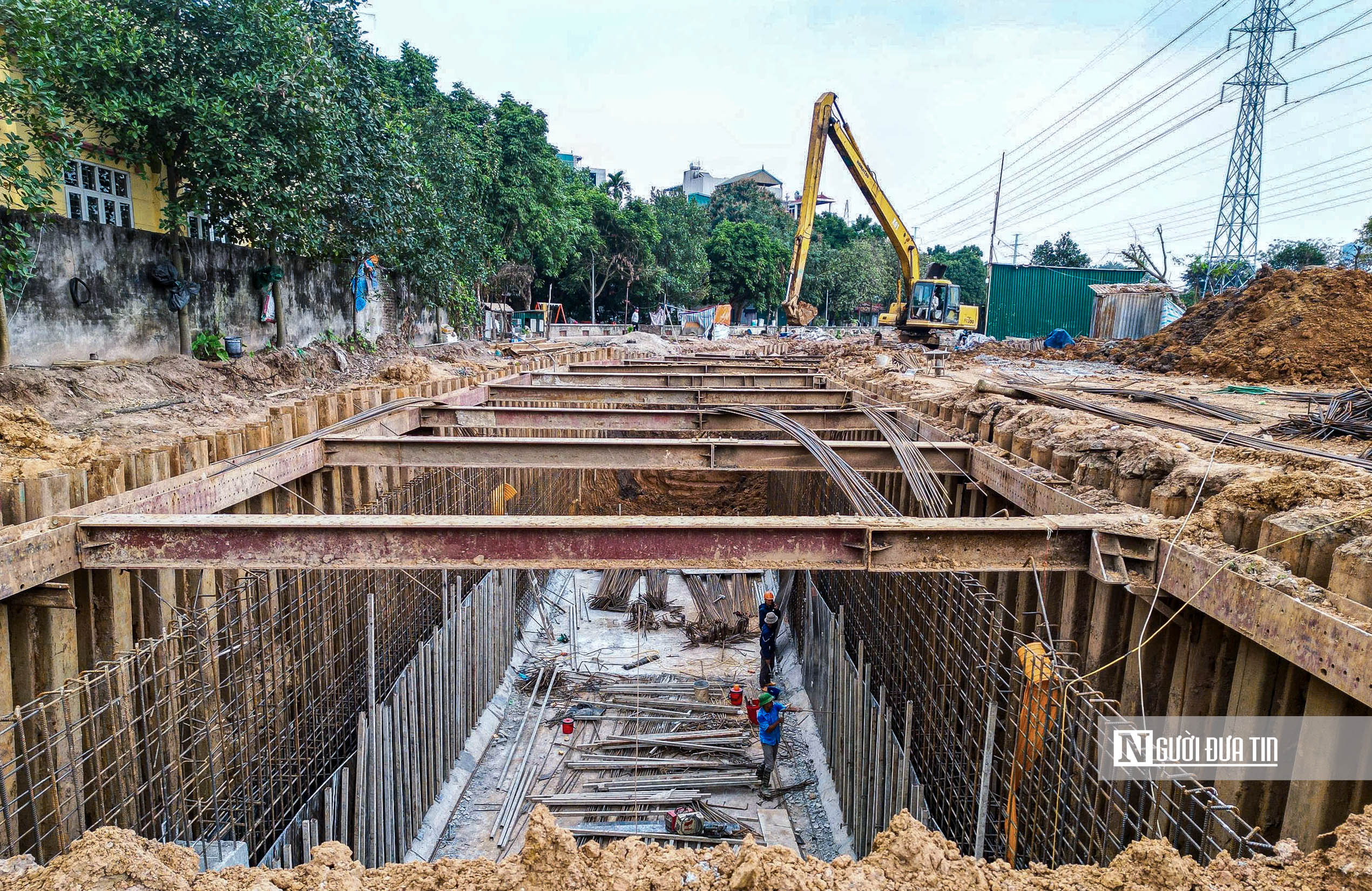 Cận cảnh c&ocirc;ng tr&igrave;nh chống ngập khẩn cấp trị gi&aacute; gần 1.000 tỷ đồng ở H&agrave; Nội- Ảnh 8.