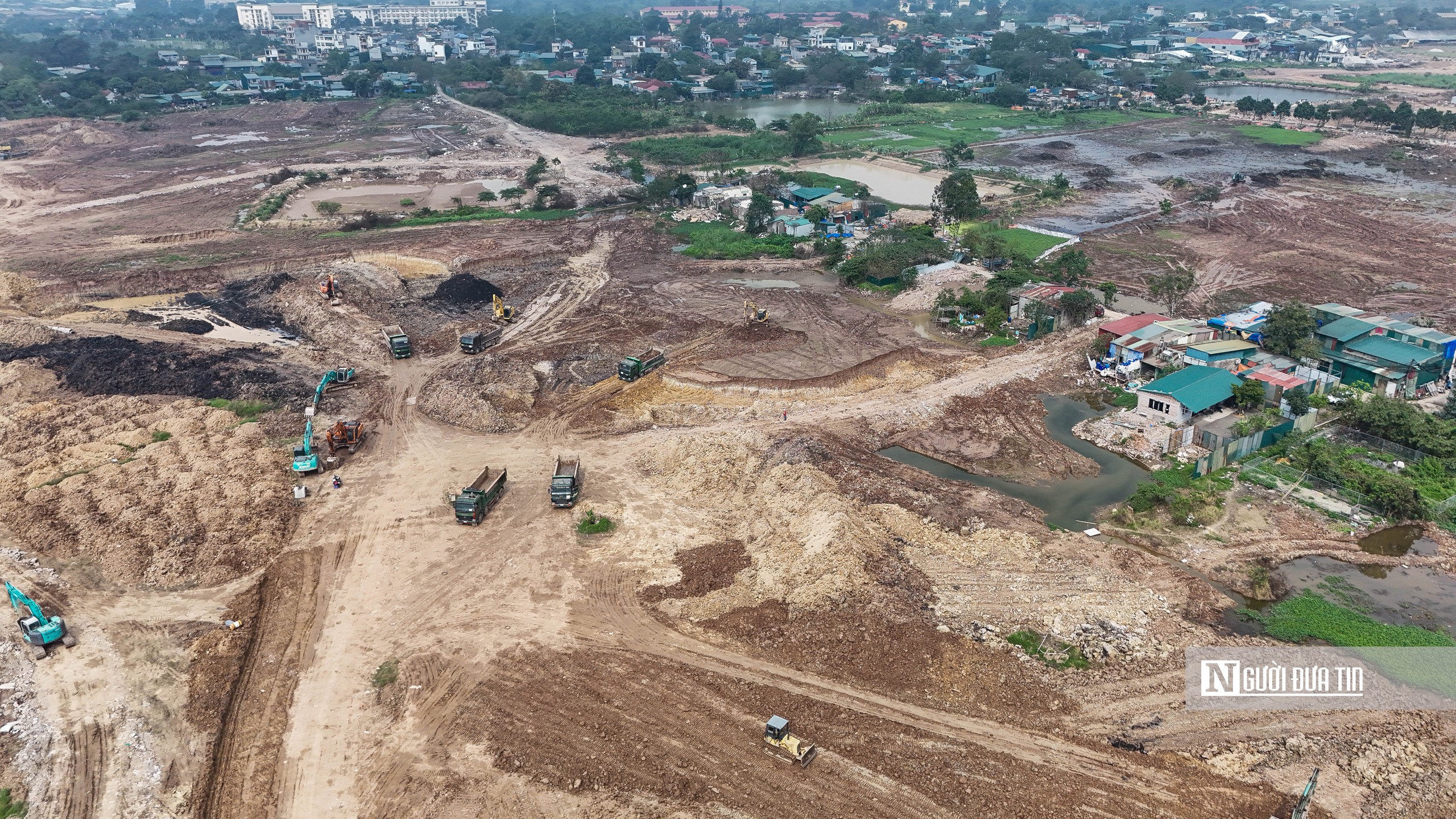 Bên trong đại công trường thi công hồ điều hoà rộng hơn 36ha ở Hà Nội- Ảnh 4. Bên trong đại công trường thi công hồ điều hoà rộng hơn 36ha ở Hà Nội- Ảnh 4.